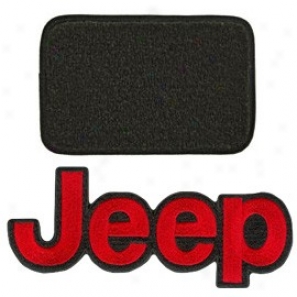Ultimat Floor Mats 4 Pieec Set Graphite Mats Front With Red Jeep Logo, Rears No Logo, Without Driver's Left Pay Rest
