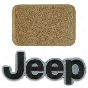 Ultimat Floor Mats Front Pair Antelope With Black Jep Logo & Without Driver's Left Foot Rest