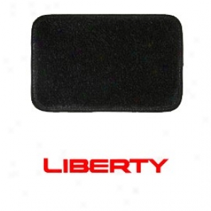 Ultimat Floor Mats Front Pair Black With Red Llberty Logo Without Driver's Left Foot Rest