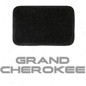 Ultimat Floor Mats Front Pair Black With Silver Grand Cherokee Logo