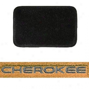 Ultimat Floor Mats Front Couple Black With Silver Cherokee Logo