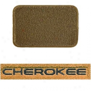 Ultimat Floor Mats Front Pair Tan With Black Cherokee Logo