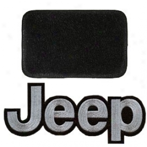 Ultimat Rear Cargo Mat Black With Silver Jeep Logo Without Driber's Left Foot Rest