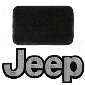 Ultimat Rear Gauge Lading Mat Black With Silver Jeep Logo