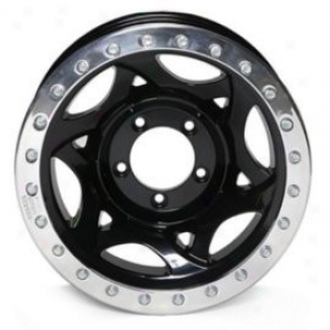 "walker Evans 15x8"" Beadlock Racing Wheel Polished Black - 5x5.5 Bolt Pattern Back Spacing 4"""