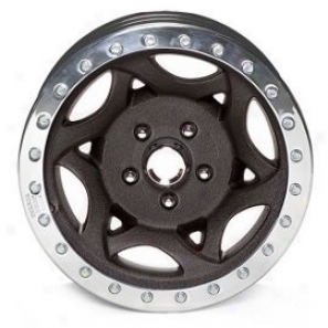 "walkef Evans 15x8"" Beadlock Racing Wheel Wrinkled Black - 5x5 Bolt Pattern Back Spacing 4.25"""