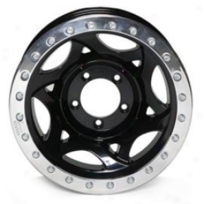 "walker Evans 17x8.5"" Beadlock Racing Wheel Polished Black - 5x5.5 Bolt Pattern Back Spacing 4"""