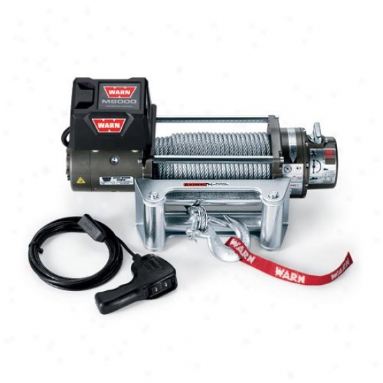 Warn M8000 Self-recovery Winch, (12v Dc) 100' Wire Rope & Roller Fairlead