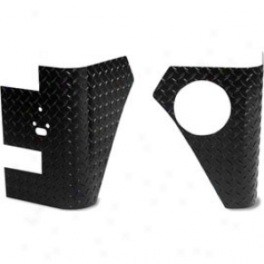 Warrior Rear Corners With No Light Cutouts (gas Tank Only), Boack Diamond Plate