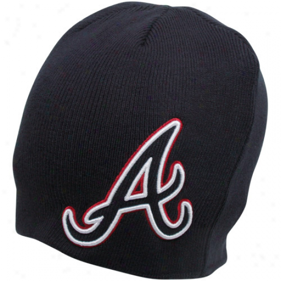 '47 Brand Atlanta Braves Navy Blue Gigantic Knit Beanie