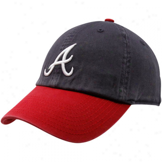 '47 Brand Atlanta Braves Navy Blue-red Franchise Fitted Hat