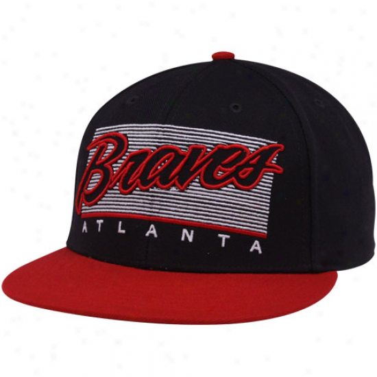'47 Brqnd Atlanta Braves Navy Blue-red Kelvin Mvp Snapback Adjustable Hat