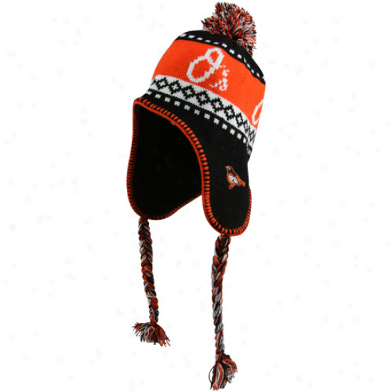 '47 Brand Baltimore Orioleq Black Abomination Tassel Knit Beanie