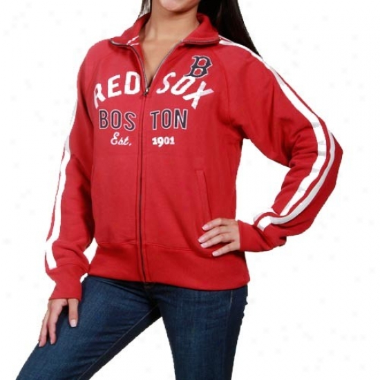 '47 Brand Boston Red Sox Ladies Red Walkoff Track Full Zip Jacket
