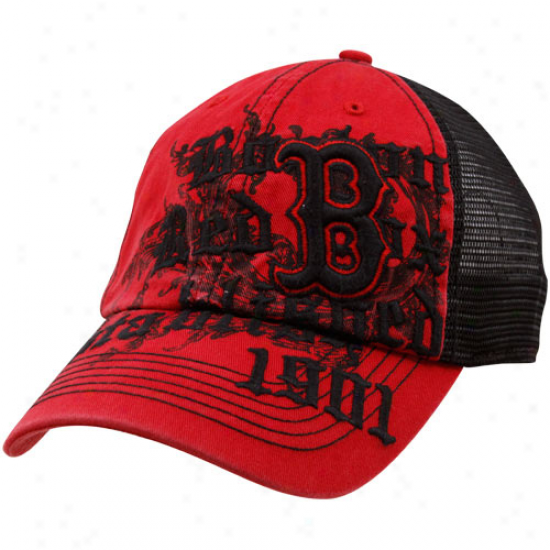 '47 Brand Boston Red Sox Red Closer Motto Mesh Back Flex Fit Hat