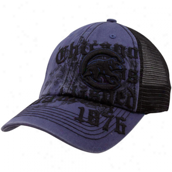 '47 Brand Chicago Cubs Navy Blue Closer Motto Mesh Back Flex Fit Hat