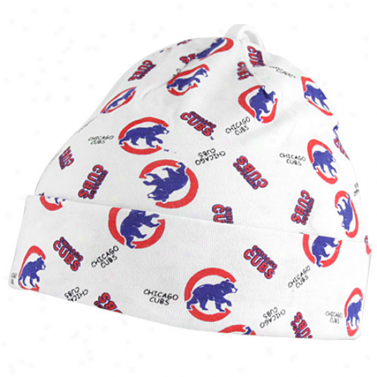 '47 Brand Chicago Cubs Newborn White Team Baby Beanie