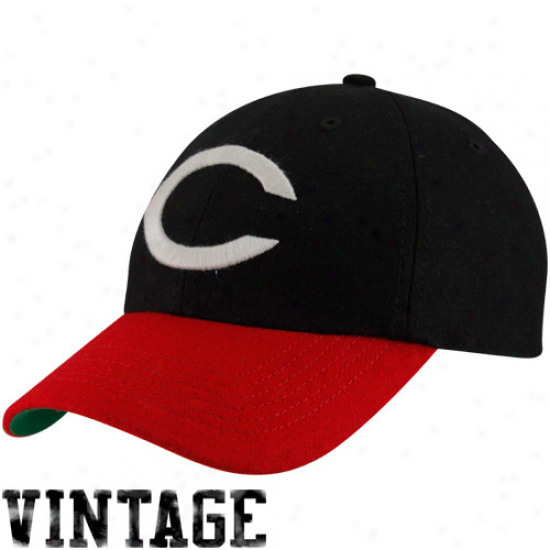 '47 Brand Cinfinnati Reds Black-red Cooperstown Brooksby Flex Fit Hat