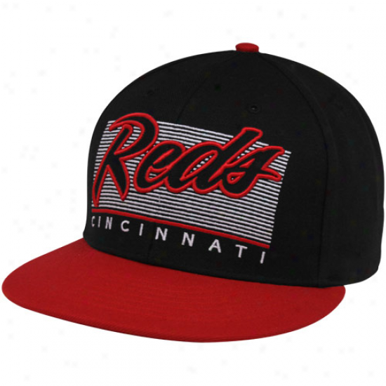 '47 Brand Cincinnati Reds Black-red Kelvin Mvp Snapback Adjustable Hat