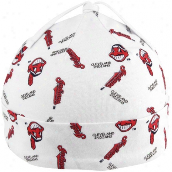 '47 Brand Cleveland Indians Newborn White Team Baby Beanie