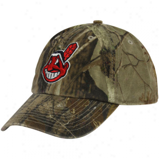 '47 Brand Cleveland Indians Real Tree Camo Cleanup Adjustable Hat