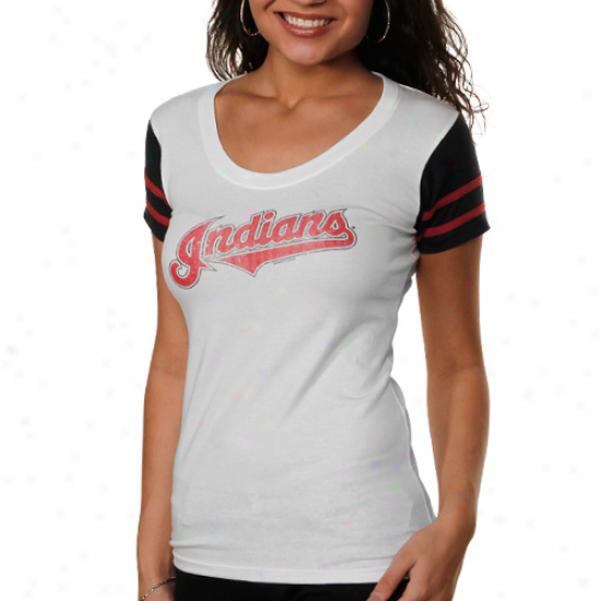 '47 Brand Cleveland Indians Womens Grand Bang T-shirt - White