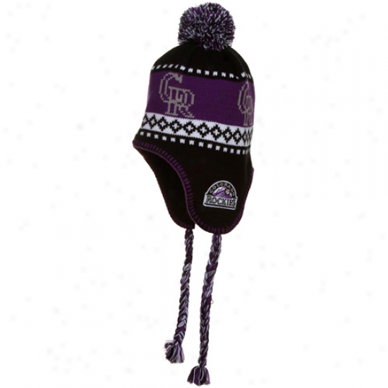 '47 Brand Colorado Rockieq Black Abominable Tassel Knit Beanie