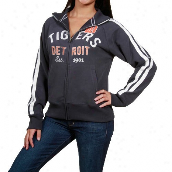 '47 Brand Detroit Tigers Ladies Navy Blue Walkoff Track Full Zip Jacket