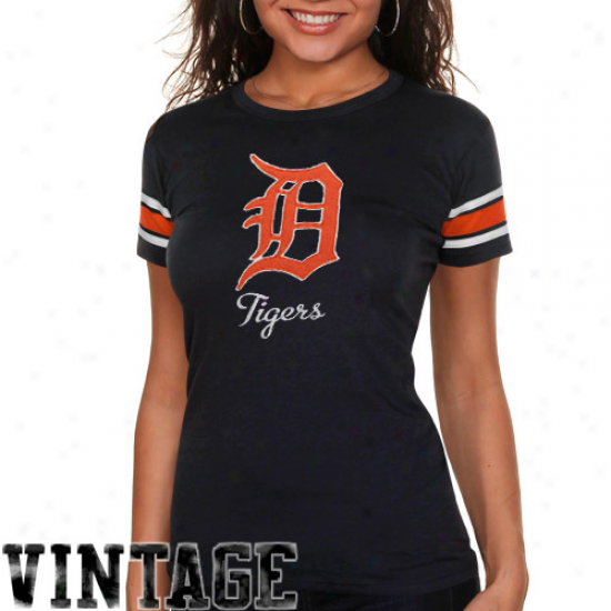 '47 Brand Detroit Tigers Womens Vintagge Campus T-shirt - Ships of war Blue