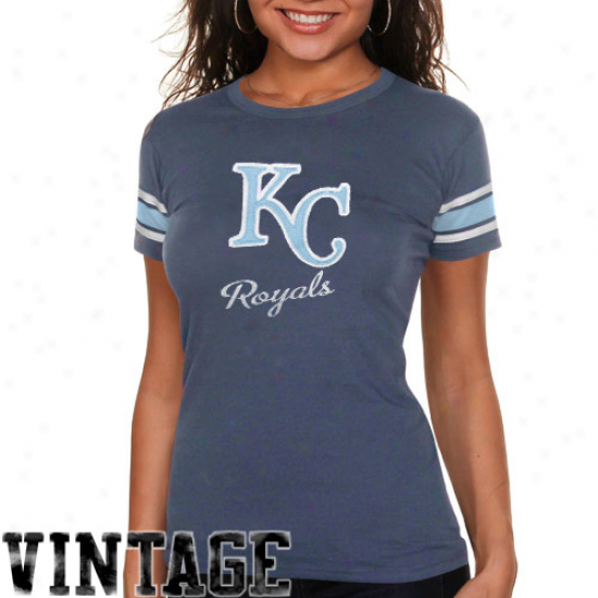 '47 Brand Kansas City Royals Womens Vintage Campus T-shirt - Royal Blue