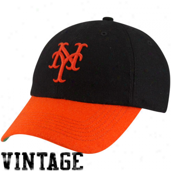 '47 Brand New York Giants Black-orange Cooperstown Brooksby Flex Fit Hat