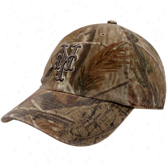 '47 Brand Novel York Mets Real Tree Camo Franchise Fitted Hat