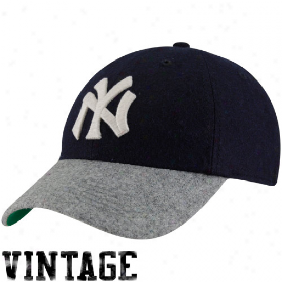 '47 Brand New York Yankees Navy Blue-gray Cooperstown Brooksby Flex Fit Hat