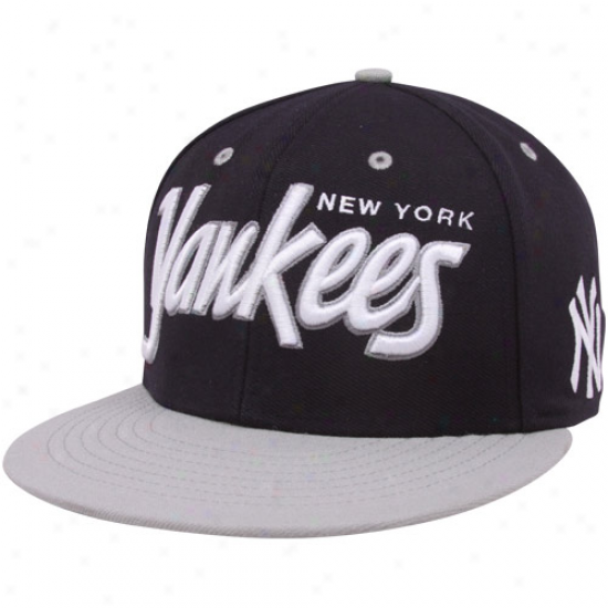 '47 Stigma New York Yankees Navy Blue-gray Retro Script Snapback Adjustable Hat