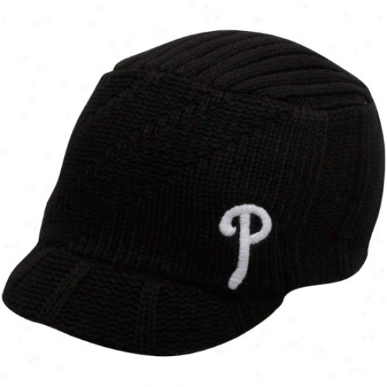 '47 Brand Philadelphia Phillies Ladies Black Carrien Knit Visor Beanie