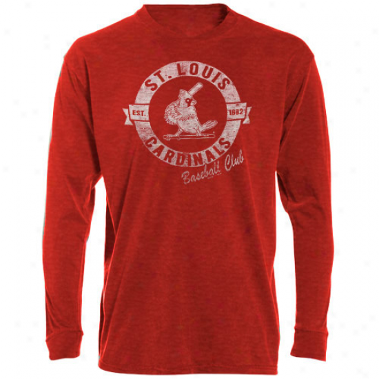 '7 Brand St. Louis Cardinals Red Vintage Premium Long Sleeve Slub T-shirt