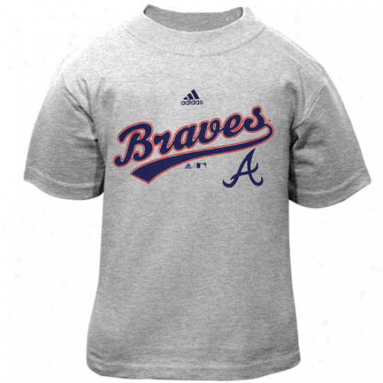 Adidas Atlanta Braves Toddler Ash Script T-shirt