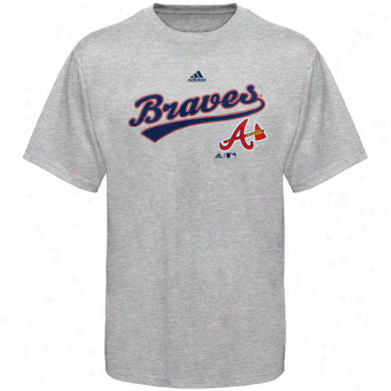 Adidas Atlanta Braves Youth Ash Script T-shirt