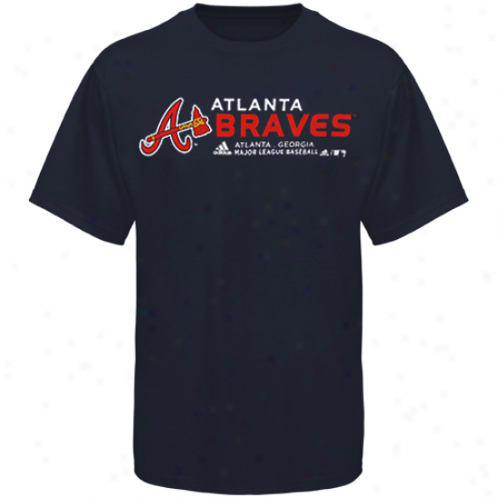 Adidas Atlanta Braves Youth Navy Blue Diamond Edge T-shirt