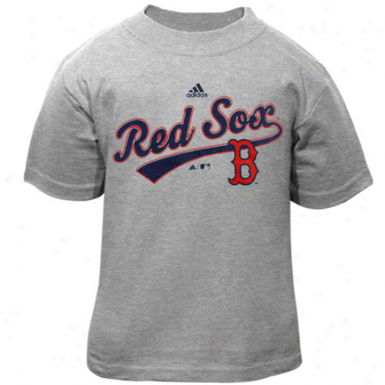 Adidas Boston Red Sox Todlder Script T-shirt - Ash