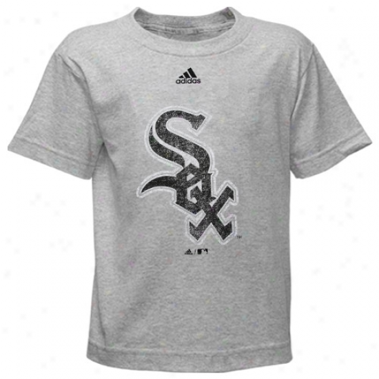 Adidas Chicago White Sox Preschool Ash Distressed Logo T-shirt