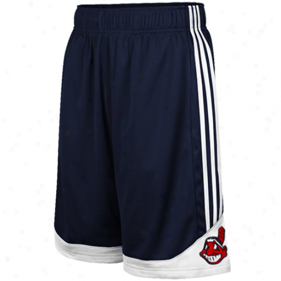 Adidas Cleveland Indians Youth Navy Blur Pre-game Mesh Shorts