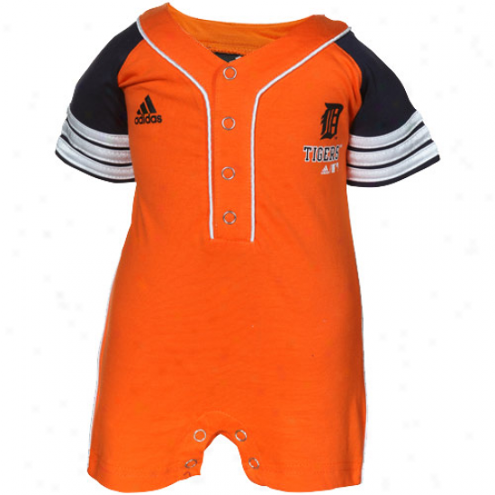 Adidas Detroit Tigers Infant Orange Jersey Romper