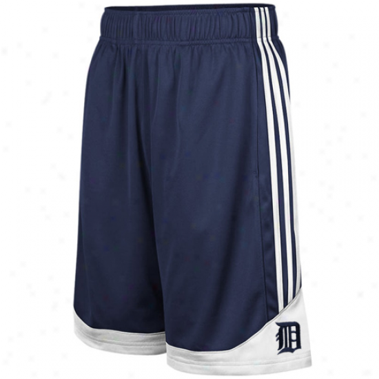 Adidas Detroit Tigers Youth Navy Blue Pre-game Mesh Shorts