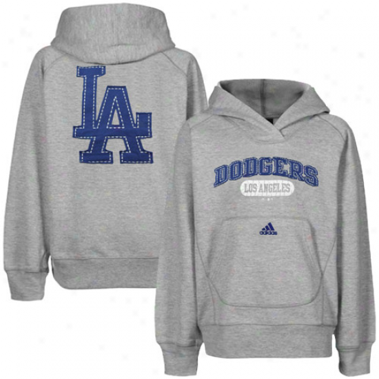 Adidas L.a. Dodgers Youth Girls Ash Pop Over Shawl Put a ~ on Pullover Hoodie