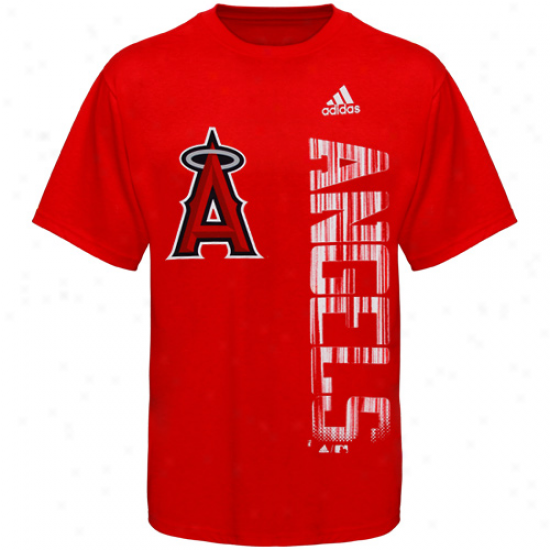 Adidas Los Angeles Angels Of Anaheim Youth Red The Loudest T-shirt