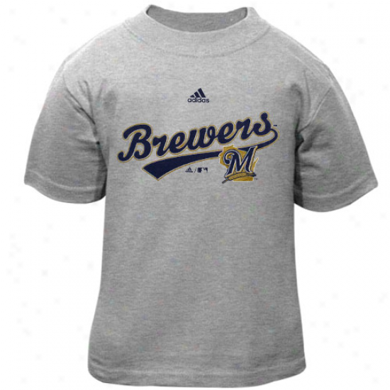 Adidas Milwaukee Brewers Toddler Ash Script T-shirt