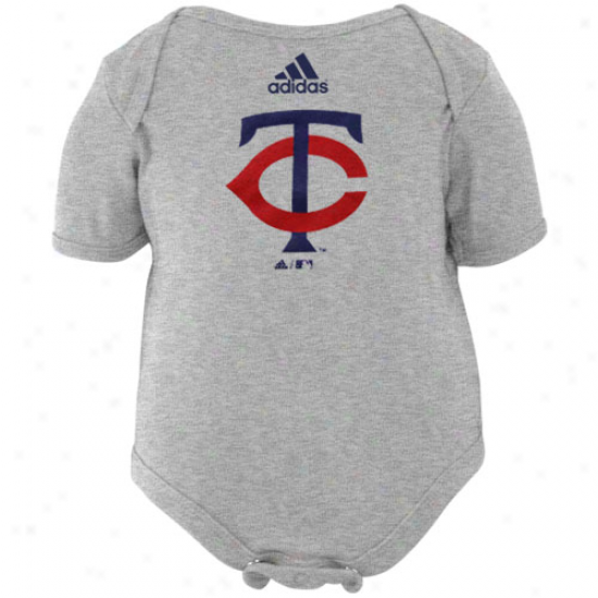 Adidas Minnesota Twins Infant Ash Team Logo Creeper