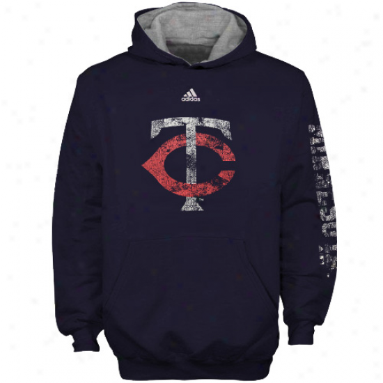 Adidas Minnesota Twins Youth Navy Azure Big & Proud Hoody Sweatshirt