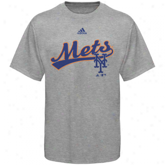 Adidas New York Mets Ash Youth Scrript T-shirt